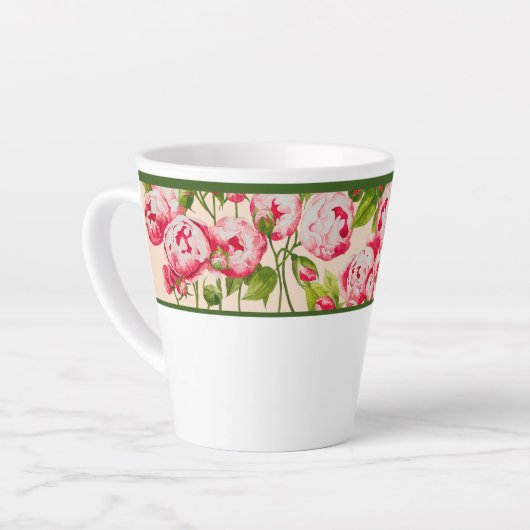 Rosy Overvloed op een kleine latte Mok (B) (Linkerhoek)