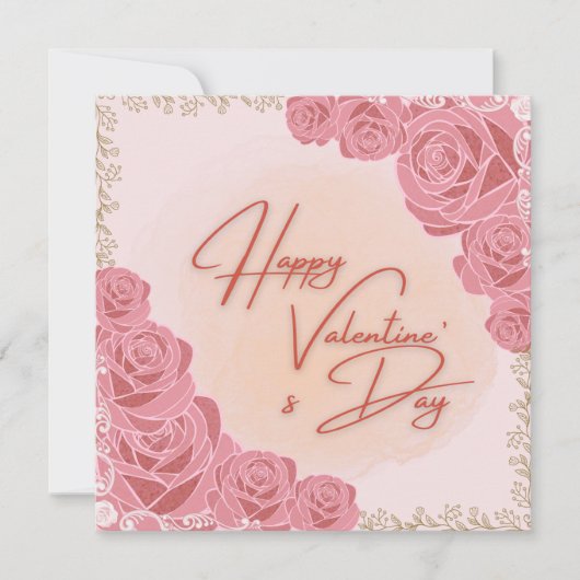 Rosy pattern Valentine's card (Voorkant)