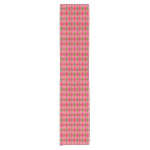 Rosy Pink en Green Diamond Argyle Pattern Korte Tafelloper (Voorkant)