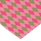 Rosy Pink en Green Diamond Argyle Pattern Korte Tafelloper (Hoek)