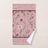 Rosy Pink Floral Bad Handdoek (Handdoek)
