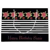 Rosy Pink Floral Groot Cadeauzakje (Voorkant)