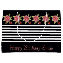 Rosy Pink Floral Groot Cadeauzakje