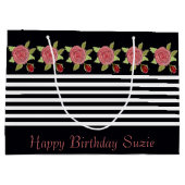 Rosy Pink Floral Groot Cadeauzakje (Achterkant)