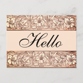 Rosy Pink  Floral Hallo Briefkaart