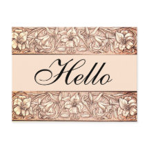 Rosy Pink  Floral Hallo Briefkaart