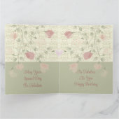 Rosy Pink Floral Kaart (Binnen)