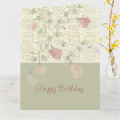 Rosy Pink Floral Kaart (Gele Bloem)