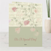 Rosy Pink Floral Kaart (Achterkant)