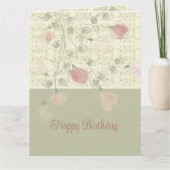 Rosy Pink Floral Kaart (Voorkant)