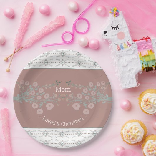 Rosy Pink Floral Papieren Bordje (Feest)