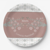 Rosy Pink Floral Papieren Bordje (Voorkant)