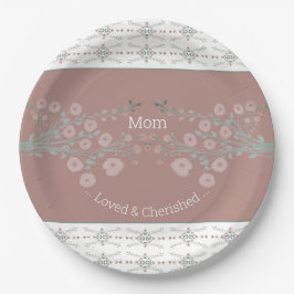 Rosy Pink Floral Papieren Bordje