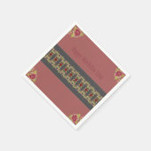 Rosy Pink Floral Servet (Hoek)