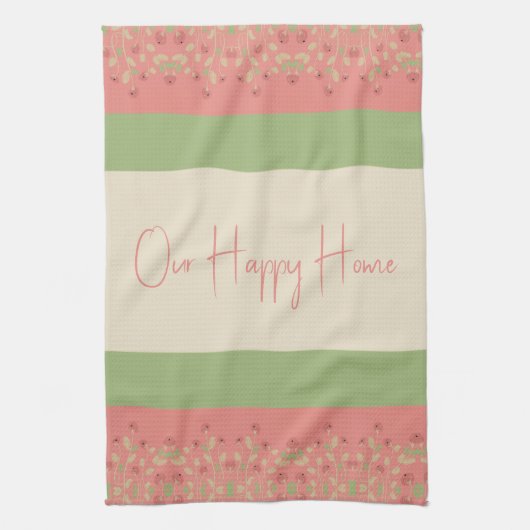 Rosy Pink Floral Theedoek (Verticaal)