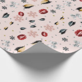 Rosy Pink Girly Beauty Makeup Holiday Cadeaupapier (Hoek)
