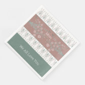 Rosy PInk met Blauwgroen Servet (Hoek)