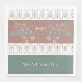 Rosy PInk met Blauwgroen Servet