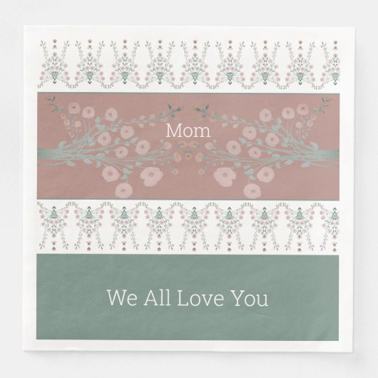 Rosy PInk met Blauwgroen Servet (Voorkant)