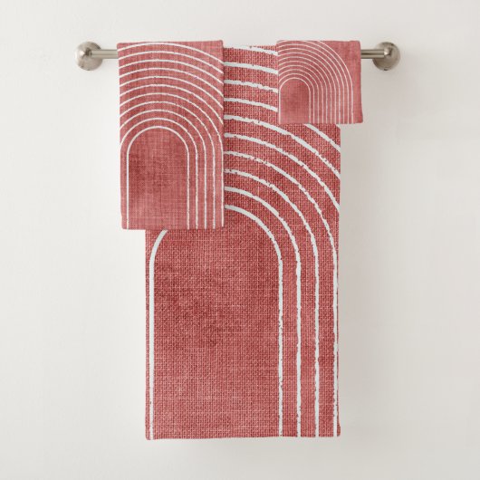 Rosy Pink-minimalist Bad Handdoek (Insitu)