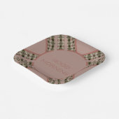 Rosy Pink Patterned Papieren Bordje (Gebogen)
