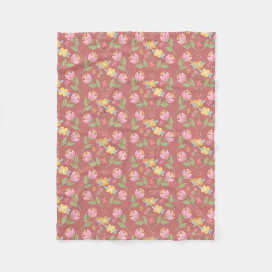 Rosy Posy Afternoon  Fleece Deken (Voorkant)