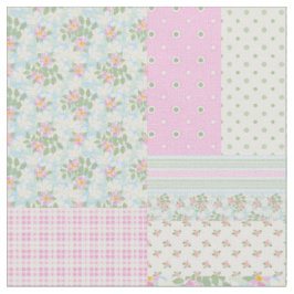 Rosy Posy Dog Rozen Faux Patchwork Stof