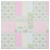  Rosy Posy Dog Rozen Faux Patchwork Stof (Swatch)