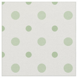 Rosy Posy Green Polka Dot. op getextureerde witte Stof