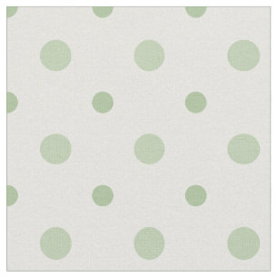 Rosy Posy Green Polka Dot. op getextureerde witte  Stof