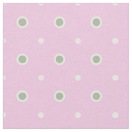 Rosy Posy Groene en Witte Polka Dot op Roze Stof