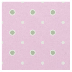 Rosy Posy Groene en Witte Polka Dot op Roze Stof
