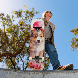 Rosy Puppy Liefde Waterverf Persoonlijk Skateboard