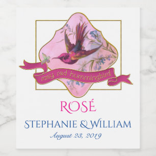 Rosy Red Hummingbird Wijn Etiket