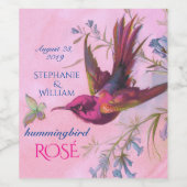Rosy Red Hummingbird Wijn Etiket (Enkel label)