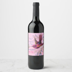 Rosy Red Hummingbird Wijn Etiket