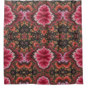 Rosy Red Velvet Soft Floral ziet er Fractal Abstra Douchegordijn (Voorkant)
