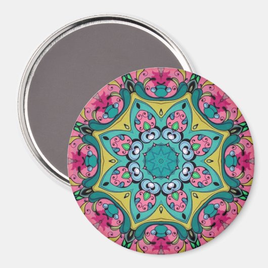 Rosy Reflections Mandala Magnet (Voorkant / Achterkant)