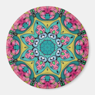 Rosy Reflections Mandala Magnet