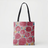 Rosy Rode Anjers Bloemen Canvas tas (Voorkant)