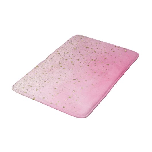 Rosy Roos Roze & Gold Glitter Glam Sparkly Chic Badmat (Gekanteld)