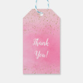 Rosy Roos Roze & Gold Glitter Glam Sparkly Chic Cadeaulabel (Achterkant)