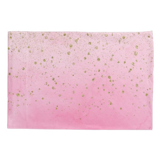 Rosy Roos Roze & Gold Glitter Glam Sparkly Chic Kussensloop (Achterkant)