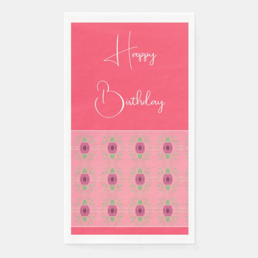 Rosy roze met bordeaux servet (Voorkant)