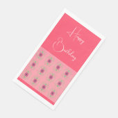 Rosy roze met bordeaux servet (Hoek)