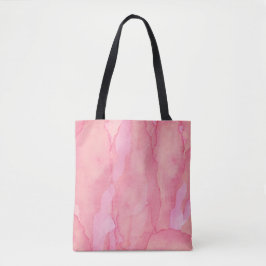 Rosy Roze Waterverf Abstract Kleurontwerp Tote Bag
