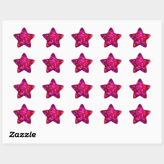 'Rosy Sparkle' stervormige Stickers (Vel)