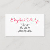 Rosy Waterverf Swirl Event Planner Professional Visitekaartje (Achterkant)