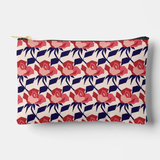 Rosy Whimsy Red Navy Print Cut Naaien Klein Etui (Voorkant)