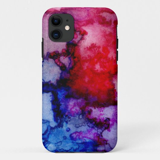 Rot-blau-violetter Wasserfarben Waschung Verlauf Case-Mate iPhone Case (Achterkant)